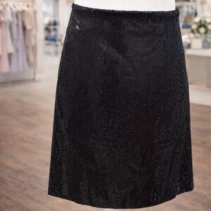 White Birch Sequin Zip Back Skirt Black XL Party Holiday NWOT